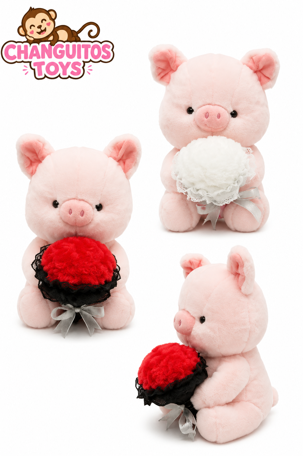 CERDITO CON ROSA 30CM