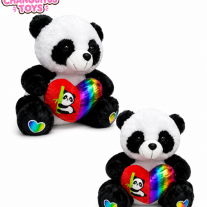 OSO PANDA CON CORAZON DE COLORES 40 CM