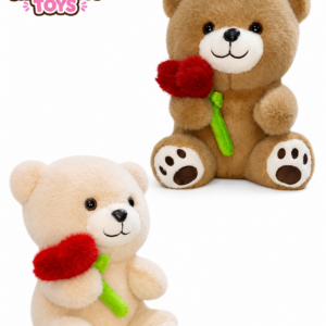 OSO PIEL SUAVE 32 CM CON ROSA