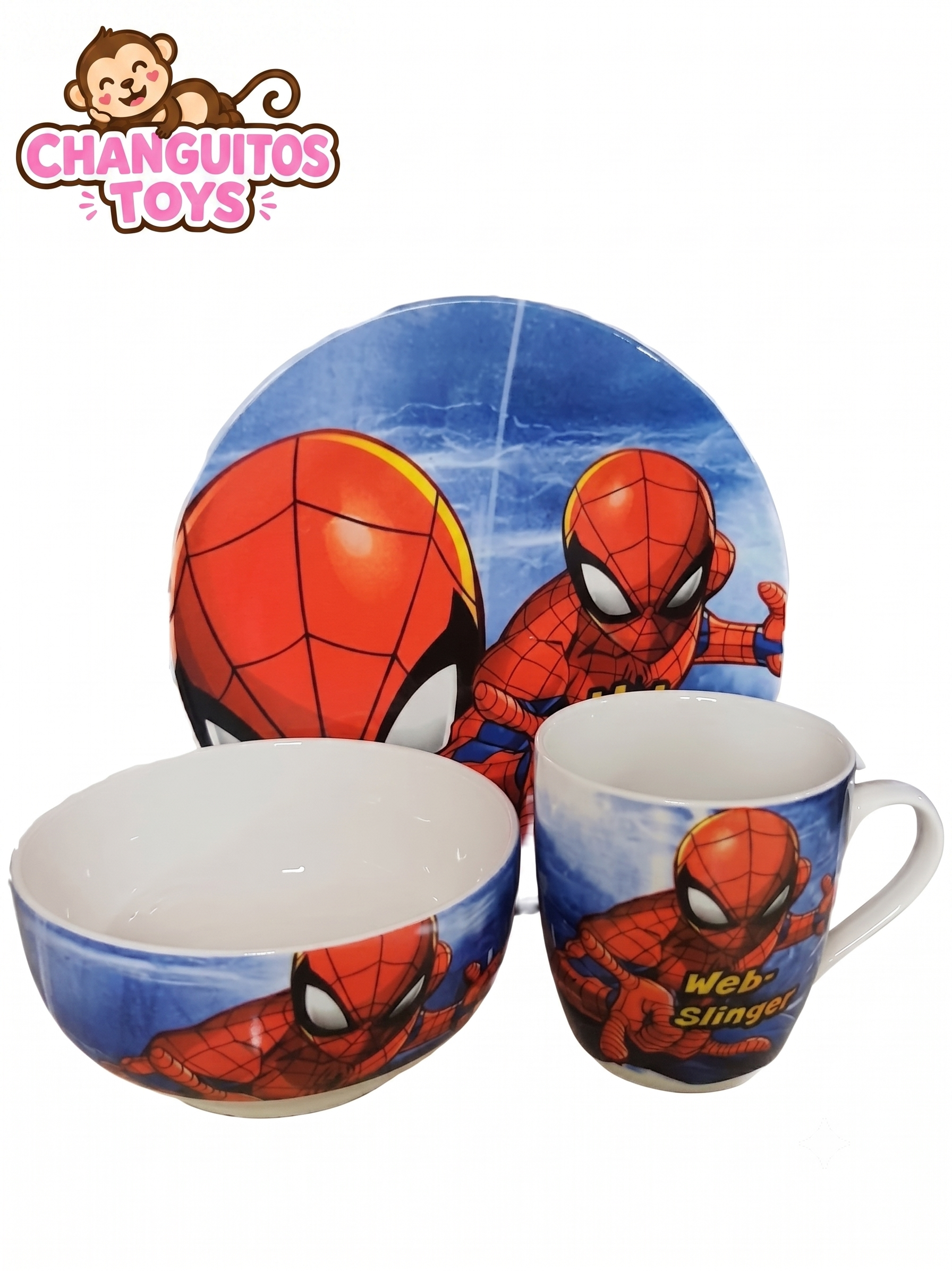 POCILLO PLATO TAZA / VAJILLA COMPLETA SPAIDERMAN