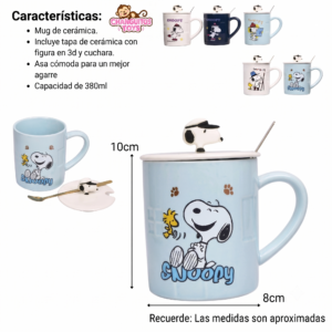 POCILLO SNOOPY TAPA Y CUCHARA